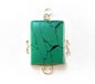 Green Turquoise Rectangle Sterling Silver Pendant 2